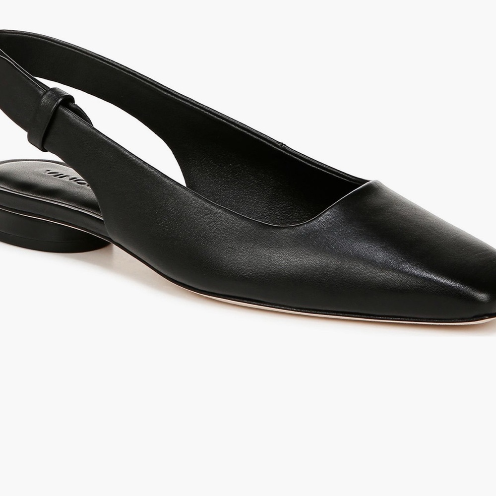 Vince Black Vida Leather Slingback Flats